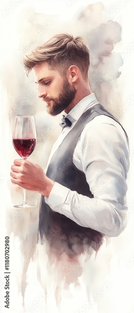 A man in a suit holding a wine glass A man in a suit holding a wine glass