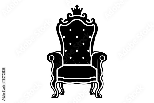 Luxury king chair isolated vector silhouette