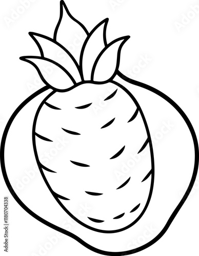 taro outline coloring book page line art vector illustration
