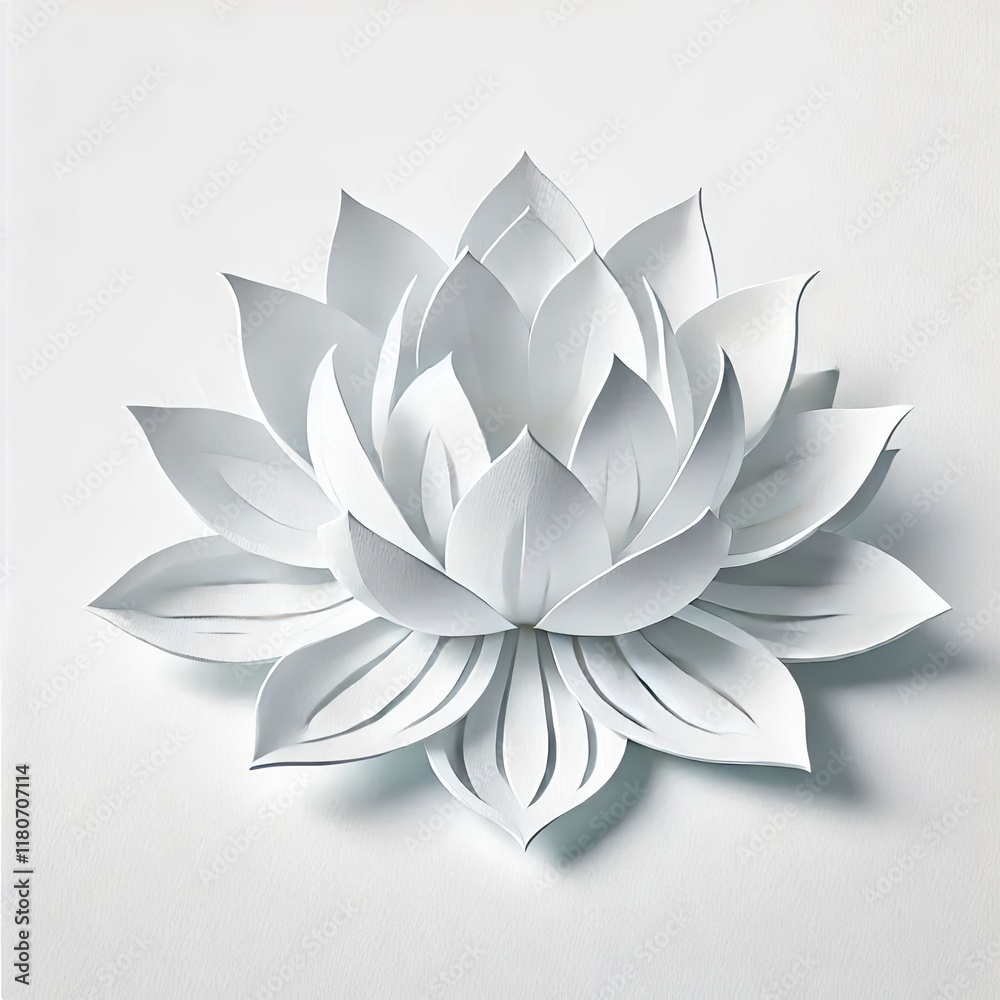 Obraz premium A White paper cut-style heart on white background. Generative AI