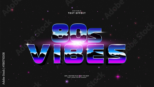 80s editable text effect, retro futuristic text  style