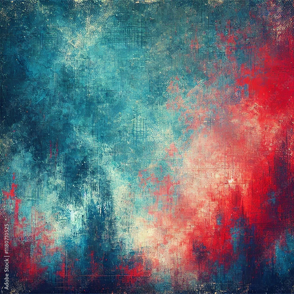 Fototapeta premium Grunge blue red background. Generative AI