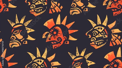 inca sun god seamless pattern wallpaper