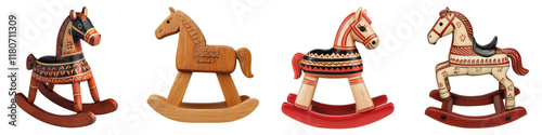 Whimsical Wooden Rocking Horse Ornaments for Festive Decor and photo