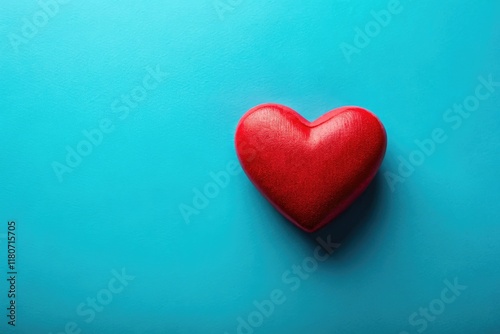 Minimalist blue heart background: perfect Valentine's Day mockup template for abstract designs.