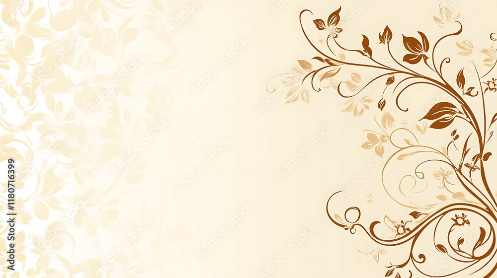 Elegant Floral Design on Cream Background Elegant Floral Design on Cream Background