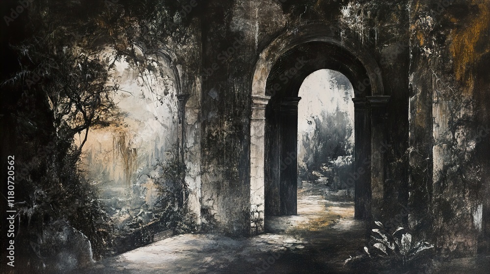 Obraz premium Forgotten Archway: A Journey Through Time