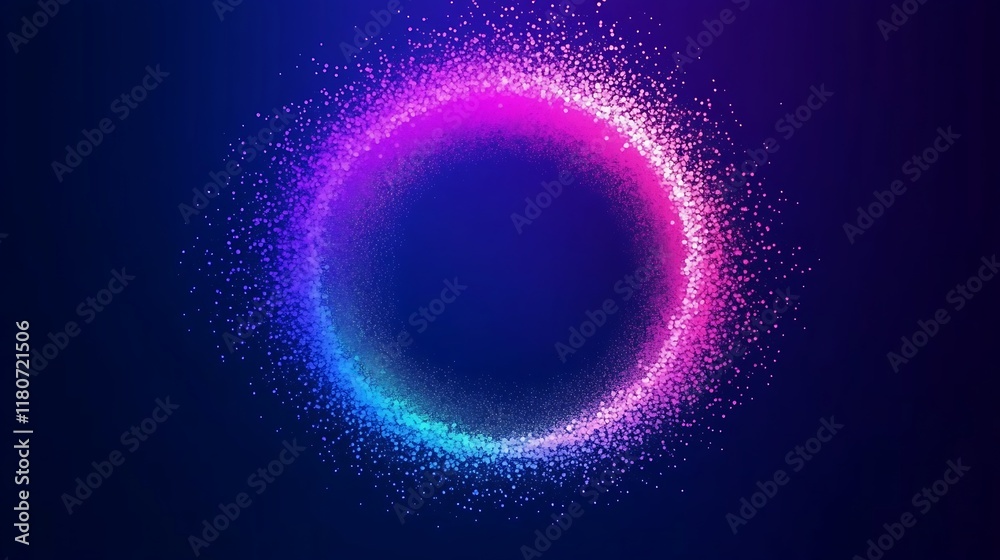 Obraz premium Colorful Particle Ring Abstract Design