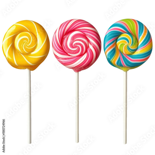 Wallpaper Mural Collection set of colorful swirl lollipops isolated on transparent background, PNG Torontodigital.ca