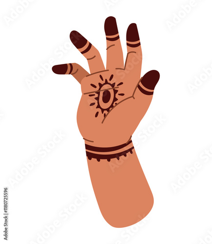 indian henna tattoo on hand