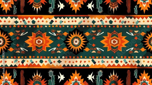 mexican folk art seamless pattern wallpaper