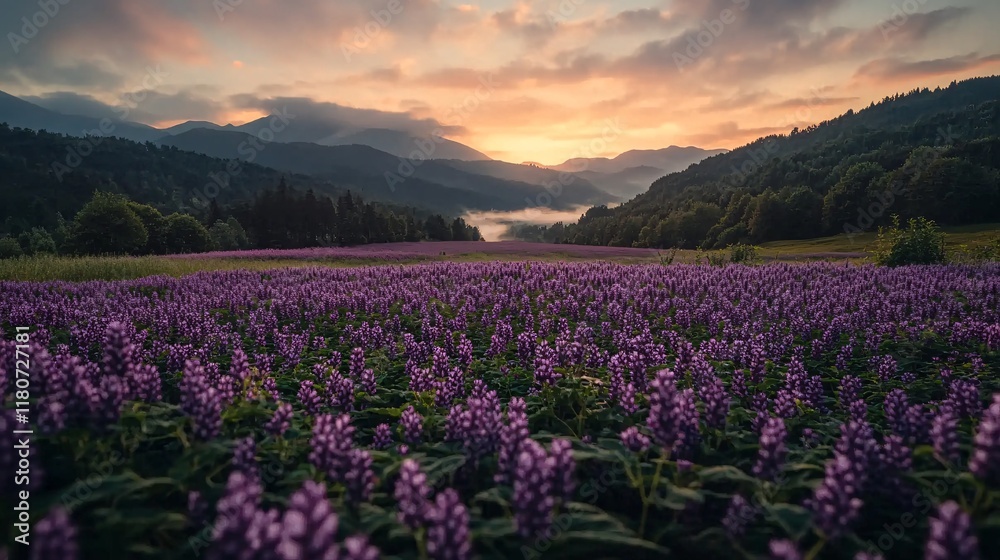 Fototapeta premium Vibrant Sunflower Field at Golden Hour