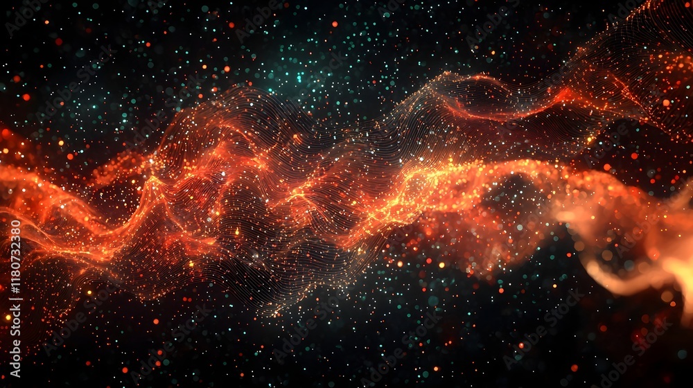 Captivating abstract background featuring dynamic holographic data streams and glowing energy waves in a futuristic high tech digital landscape Captivating abstract background featuring dynamic holographic data streams and glowing energy waves in a futuristic high tech digital landscape