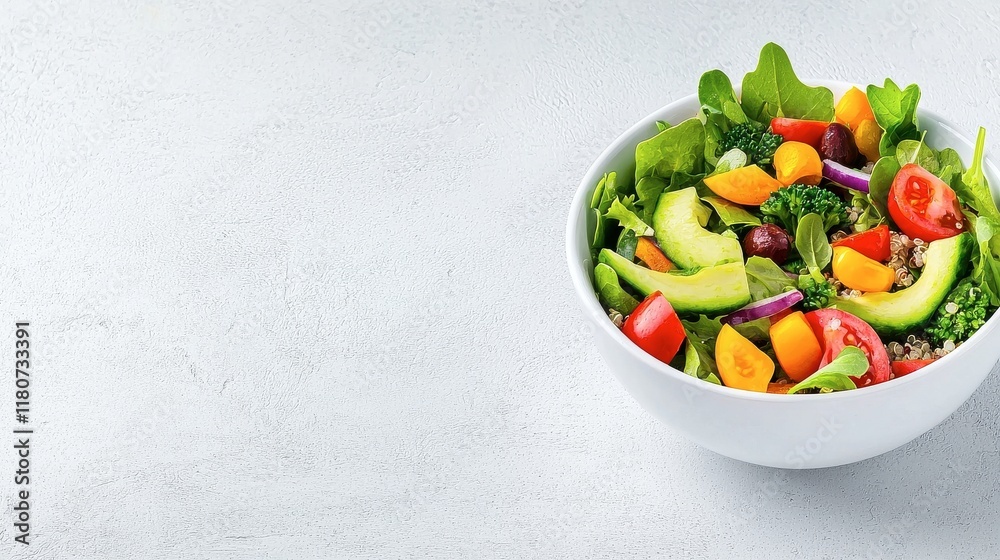 Fresh Colorful Salad with Avocado, Cherry Tomatoes, and Leafy Greens Fresh Colorful Salad with Avocado, Cherry Tomatoes, and Leafy Greens