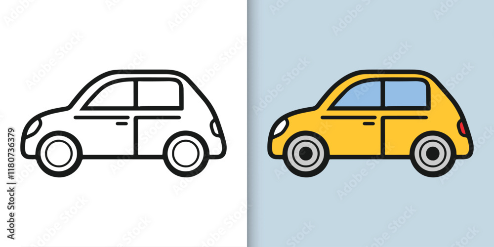 Obraz premium Vector of modern car illustration in flat style