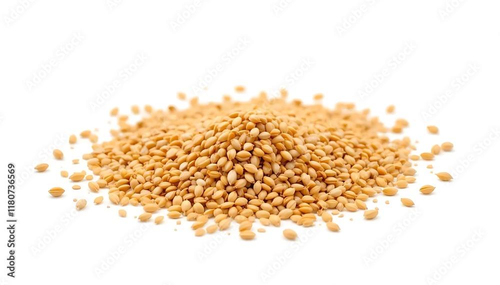 Pile of Millet Seeds on White Background Pile of Millet Seeds on White Background