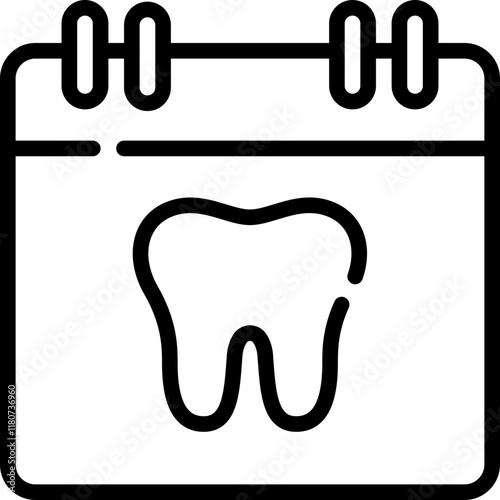 Dental agenda calendar icon. Personal organizer, dentist, appointment agenda. Editable stroke.