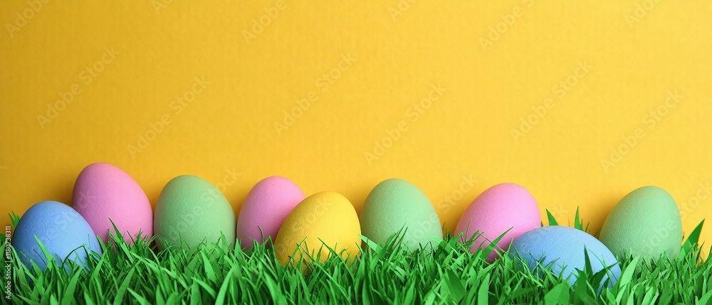Easter eggs scattered across a meadow create a festive and colorful cutout scene for holiday designs. Generative AI Easter eggs scattered across a meadow create a festive and colorful cutout scene for holiday designs. Generative AI