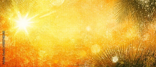 Sunny abstract summer background with shining sun highlights the warmth and joy of the season. Generative AI