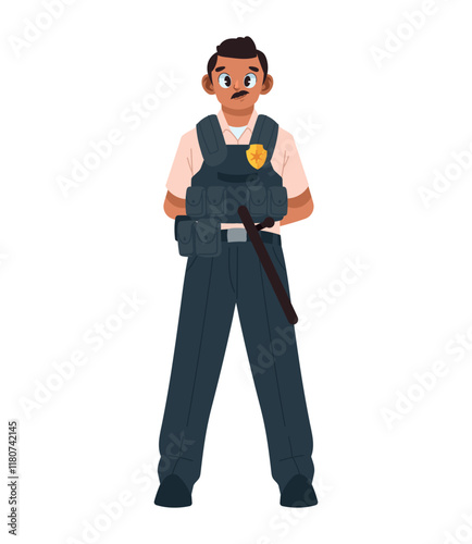 prison guard with bulletproof vest