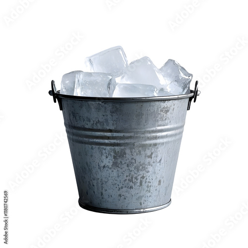 Metal Bucket Filled