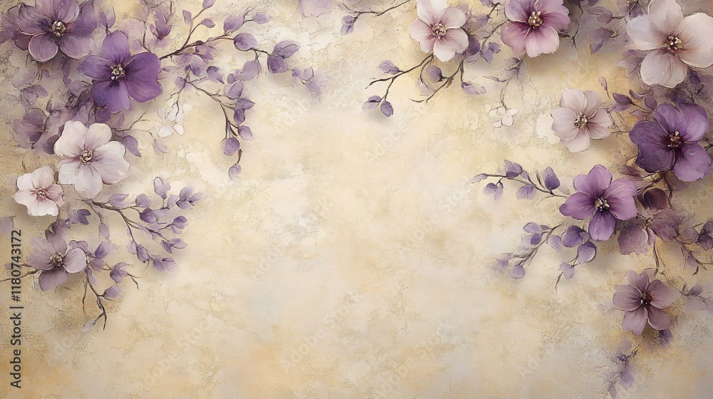 An elegant floral pattern in muted pastels, ideal for invitations, home decor, or spring events like weddings and baby showers. Soft and inviting atmosphere. An elegant floral pattern in muted pastels, ideal for invitations, home decor, or spring events like weddings and baby showers. Soft and inviting atmosphere.