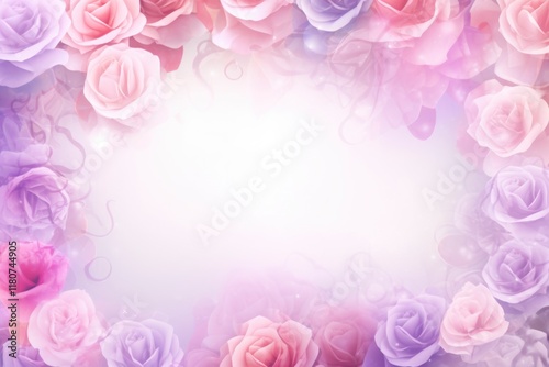 Cream Purple Floral Corner Frame