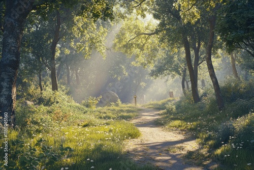 Sunlit Forest Path