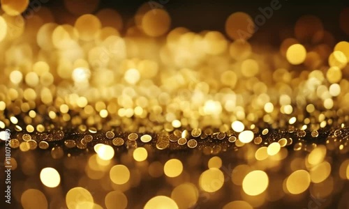 Golden Bokeh Background with Sparkling Light Effects for Festive and Elegant Visuals