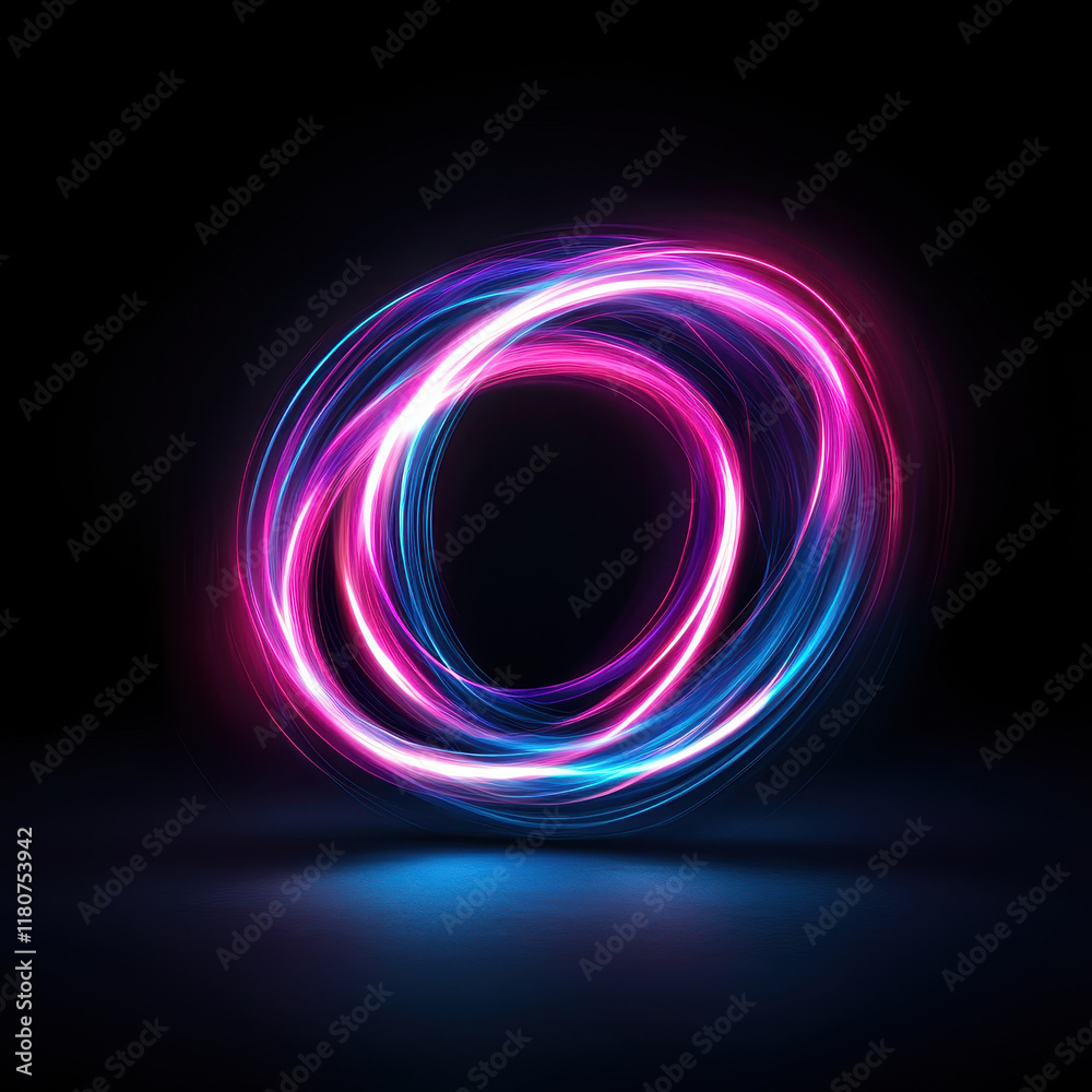 vibrant neon spiral vortex glowing intensely in blues and pinks, creating mesmerizing visual effect vibrant neon spiral vortex glowing intensely in blues and pinks, creating mesmerizing visual effect