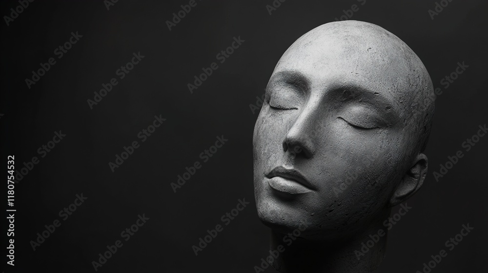Serene Stone Sculpture: A Moment of Tranquil Contemplation Serene Stone Sculpture: A Moment of Tranquil Contemplation