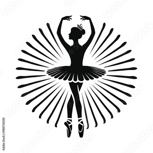 Classical Ballet Pose Silhouette for Dance Artworks
