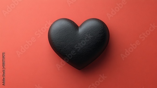 Black Heart on Red Background Ideal for Love and Emotion Themes