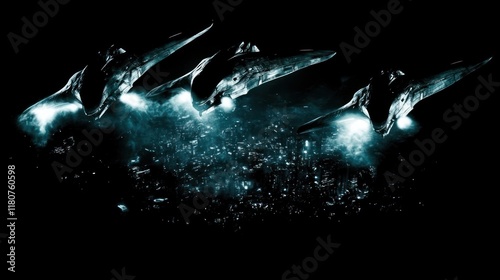 Abstract claws, glowing, dark, fantasy, ethereal, graphic, digital, art,  powerful, sharp,  metallic,  light,  design,  texture,  element,  energy,  force,  fierce,  predator,  shadow,  night,  storm, photo