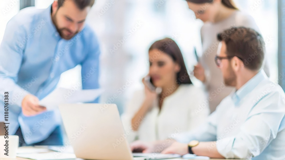 Teamwork in Action: Group of professionals working together with a blurred office background, showcasing teamwork.
Teamwork in Action: Group of professionals working together with a blurred office background, showcasing teamwork.