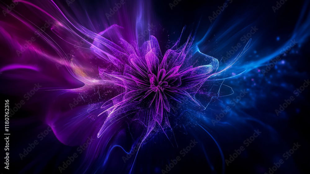Symmetrical Purple Firework Launches