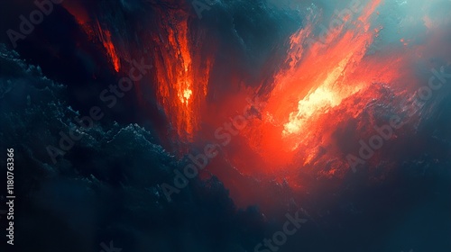 Wallpaper Mural Fiery Abstract Inferno: A Volcanic Eruption of Color and Emotion Torontodigital.ca