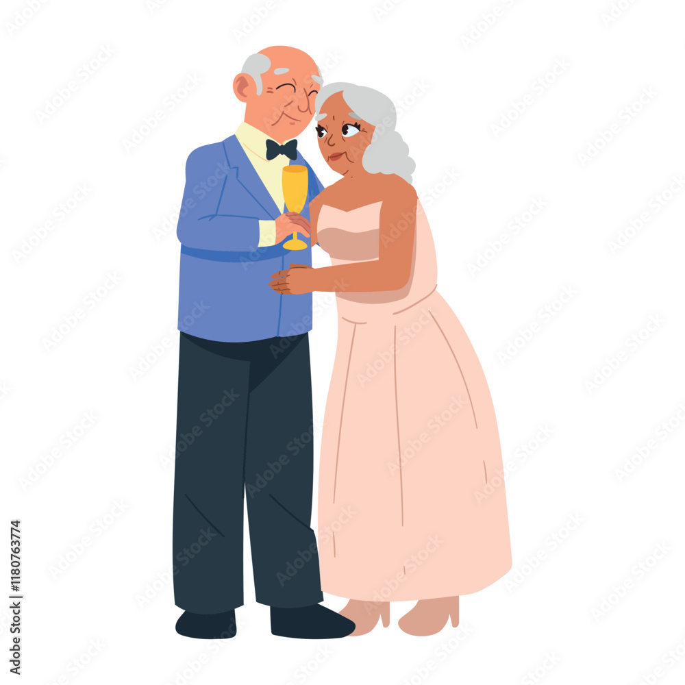 Obraz premium older couple golden wedding