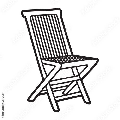 chair vector image, black and white line art, chair for relaxing
