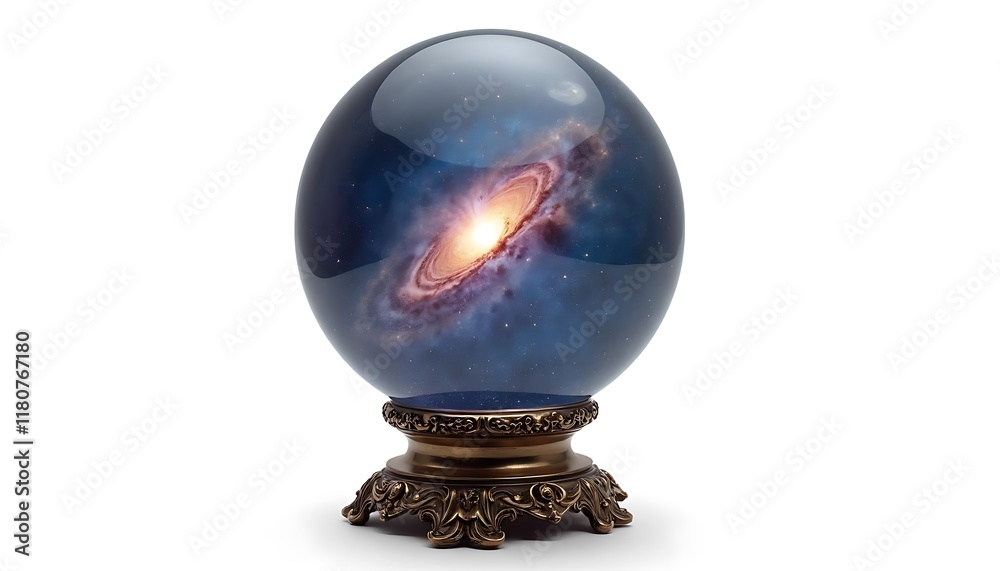 Cosmic Orb: A Celestial Sphere Displaying a Galaxy Within Cosmic Orb: A Celestial Sphere Displaying a Galaxy Within