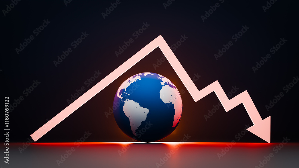 Economy and Stockmarket crisis and fallen concepts.3d rendering Economy and Stockmarket crisis and fallen concepts.3d rendering