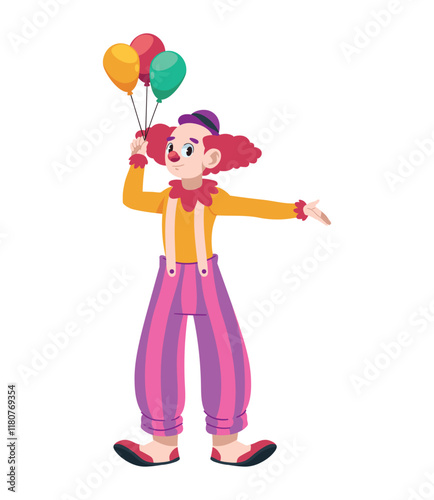 happy clown with balloons decoration