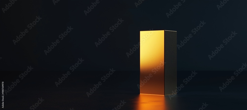 Golden rectangle award in 3D on a dark reflective background. Golden rectangle award in 3D on a dark reflective background.