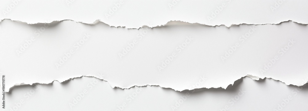 Ragged white paper edge, horizontal banner space on white. Ragged white paper edge, horizontal banner space on white.