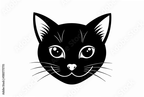 minimalist face of a cat  silhouette vector