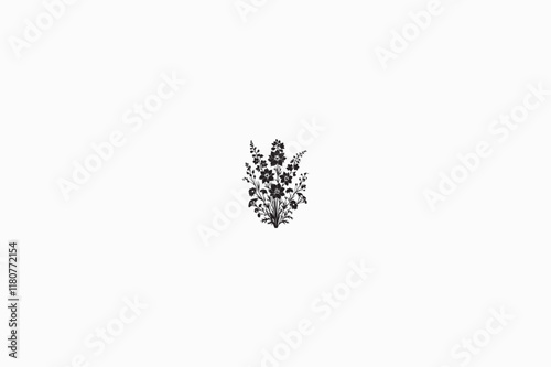 A Delphinium flower vector silhouette image made by adobe illustrator. eps