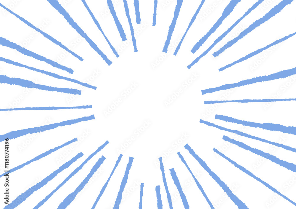 Fototapeta premium ラフな線の漫画風集中線の素材