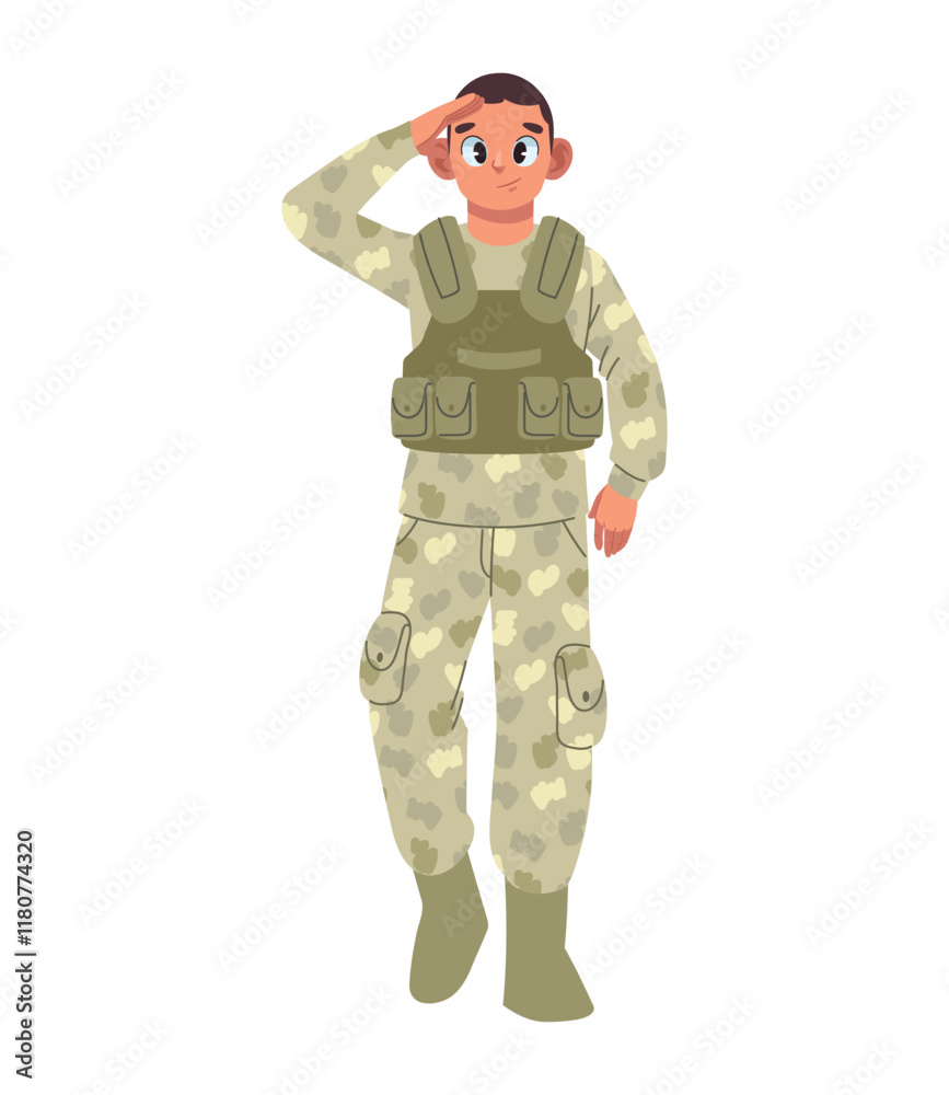 Fototapeta premium military officer saluting