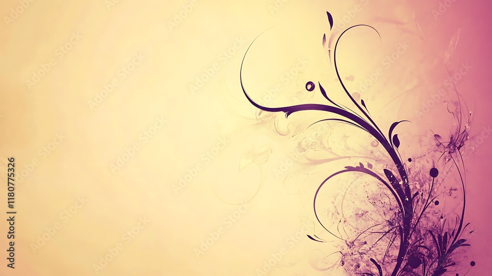 Abstract Floral Design on Pastel Background Abstract Floral Design on Pastel Background
