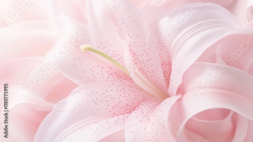 A close up of a pink flower with red spots